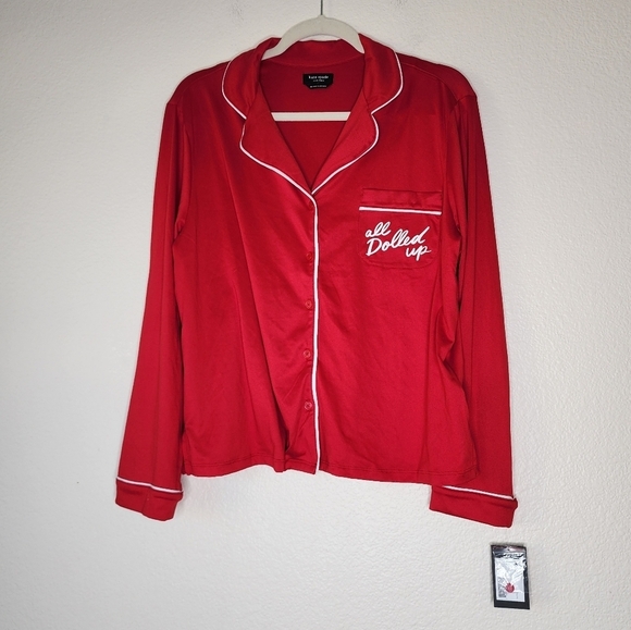 Kate Spade Red “All Dolled Up” Pajama Set Size M NWT - Picture 2 of 9